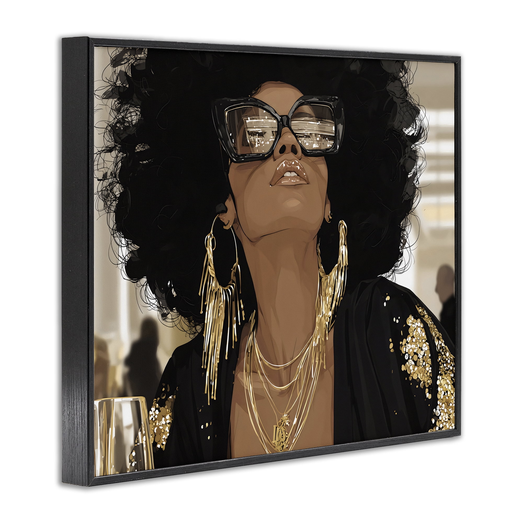 Stupell Industries Full Of Confidence Beautiful Woman Black Framed Giclee Art, design by Franklyn Gregory