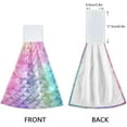 thumbnail image 4 of Coolnut Rainbow Mermaid Kitchen Towels, 2PCS Super Soft Absorbent Hanging Hang Towels or Dishcloths, Bathroom Hand Towels 12x17Inches Wash cloth, 4 of 7