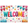 thumbnail image 1 of Welcome Party Banner Colorful Hearts Stars Backdrop Background Decorations Home Event Photography Props Party Supplies, 1 of 4