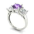thumbnail image 2 of Clara Pucci 14K White Gold 2.5ct Alexandrite Three-Stone Ring for Women, 2 of 8