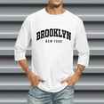 thumbnail image 2 of Big and Tall Shirts for Men 3/ 4 Sleeve Letter City Name T Shirts Comfortable Crewneck Solid Color Fit Tee Shirt Tops Spandex T for Men V Neck Mens Trashier Large Tall 3xlt 4XL, 2 of 4