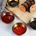 thumbnail image 5 of Yuedong 4pcs Sauce Dish Appetizer Serving Tray Stainless Steel Sauce Dishes Spice Plates Kitchen Supplies Plates Spice Dish Plate, 5 of 13