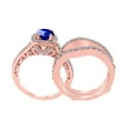 thumbnail image 2 of Mauli Jewels 1.55 Carat Natural Round Shape Tanzanite And Diamond Trio Ring Set In 10K Rose Gold, 2 of 6
