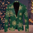 thumbnail image 5 of Christmas Blazer Men's Christmas Snowflake Santa Claus Printed Pocket Lapel Buttoned Blazer Suit Jacket Suit, 5 of 5