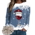 thumbnail image 2 of Futezty Sweaters for Women Christmas Graphic Oversized Sweatshirts Fleece Funny Pullover Party Holiday Tops with Bows, 2 of 9
