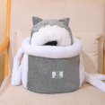 thumbnail image 2 of Bolsa de transporte cálida para mascotas, mochila para perros y gatos pequeños, jaula para mascotas de invierno cálida, jaula para caminar, viajes al aire libre, bolsa de pecho colgante para gati, 2 of 5