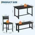 thumbnail image 3 of Dining Table Set for 4, Kitchen Table with Upholstered Bench and 2 Chairs,Kitchen Table and Chairs Set  Wooden Rectangular Dining Room Set, for Small Space, Apartment, Home, Easy Assembly, Rustic Brow, 3 of 9