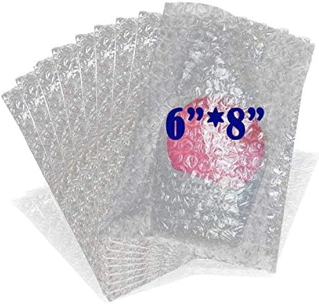 100Pack 6x8 Inch Bubble Out Bags Bubble Pouches Wrap Cushioning Packaging Bags, Double-Side Premium Small Bubble Out Pouch for Moving, Shipping, and Storage