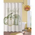 thumbnail image 2 of Fall Thanksgiving Sage Green Pumpkin Shower Curtain Set ，Waterproof Fabric Shower Curtains Shower Curtains for Bathroom,Bathroom Decor 72"x72", 2 of 7