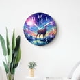 thumbnail image 4 of 16 Inch Wall Clock Battery Operated Silent Clock Decorative for Office, Kitchen, Outdoor, Living Room，Deer Blue Sparkling Galaxy NebulA Spiral on Water Art, 4 of 4