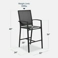 thumbnail image 3 of Best Choice Products Outdoor Barstools Set of 2, Bar Height Patio Chairs w/ All-Weather Mesh - Black/Black, 3 of 8
