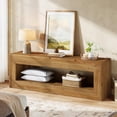 thumbnail image 5 of Tribesigns 47" Solid Wood TV Stand for 32/43/55" TVs, Farmhouse TV Console with Storage, Low Media Console Television Stands for Living Room, Bedroom (Light Brown), 5 of 8