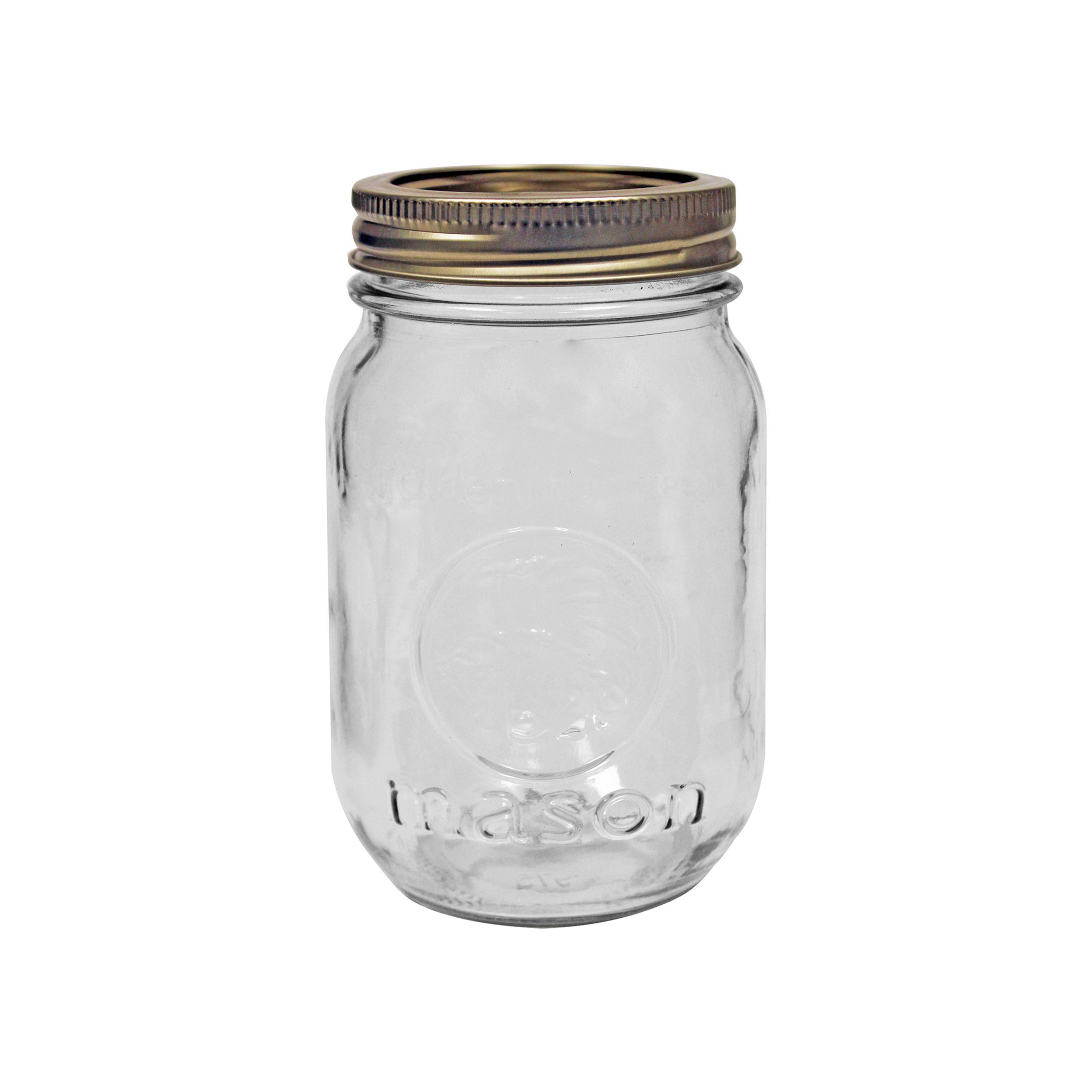 12 Jumbo Golden Harvest 28oz. Drinking Glasses Jars W/ Handles Regular  Mouth for sale online