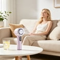 thumbnail image 1 of Linnome Portable Handheld Fan with Digital Display Turbine Cool Function USB Rechargeable for Office Home Adjustable Wind Speed 6.1x2.36x1.57in, 1 of 6