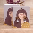 thumbnail image 5 of 100pcs newest one/two pari stud earring package card beauty head dangling earring tag 5x6.5cm jewelry package display card E 100card, 5 of 6