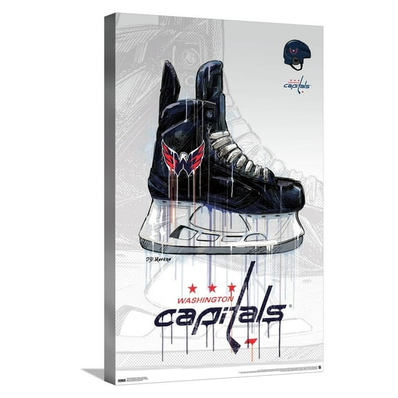 NHL Washington Capitals - Drip Skate 21 Canvas Wall Poster, 14.725" x 22.375"