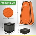 thumbnail image 7 of Wakeman Outdoors Camping Toilet Set - Pop Up Privacy Tent and Portable Toilet for Adults, Orange, 7 of 7