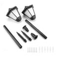 thumbnail image 1 of 2 piezas LED lámpara solar de césped llama patio valla columna luz impermeable negro, 1 of 8