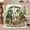 Cream, Green and Warm Orange Duck Print, variant on Printed Flannel Throw Blanket Oops Plant Cart Full Duck with Gardening Wagon