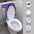 thumbnail image 3 of HELLHERO Moon Butterfly Keep Dust Stain 2 Piece Set Bathroom Seat Covers, Elastic Bottom Elastic Fabric Toilet Seat Cover Replacement & Stays in Place, Washable and Reusable, Dust-Proof, Stretch Fit, 3 of 5