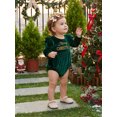thumbnail image 5 of Cjfdfy Newborn Baby Girl Christmas Outfit Letter Print Crew Neck Long Sleeve Romper and Sequined Bow Headband 2 Pcs Set Infant Girl Merry Christmas Velvet Romper 0-18M, 5 of 9