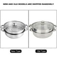 thumbnail image 4 of Steamer Pot Stainless Steel Stack 2-layer Steamer Pot Set With Visible Glass Lid Cookware Kitcken Tool For Cooking Vegetables, Seafood, Soups, Stews A, 4 of 5