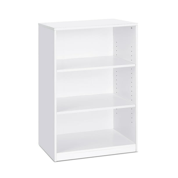 3 Tier Adjustable Shelf Bookcase White, Deep Shelf Bookcase With Doors And Windows