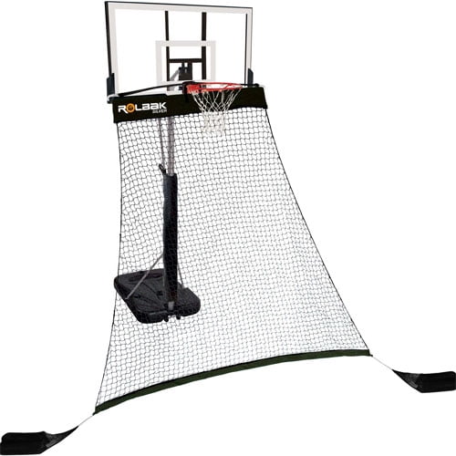 Rolbak Silver Basketball Return Net with 2 Refillable Sand Bags, Webbing Harness, and Nylon Brackets by Rolbak