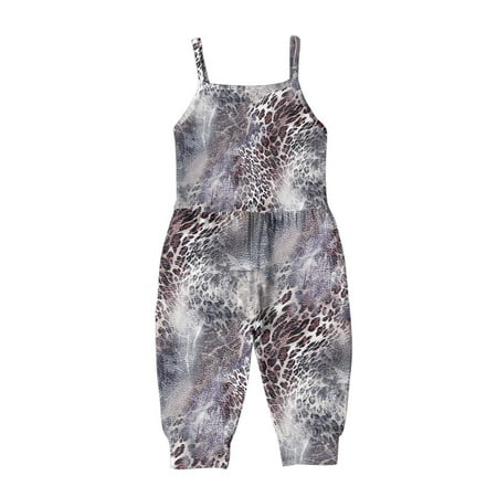 

Binmer Toddler Baby Girl Jumpsuits Cartoon Printing Strap Romper Pants With Pockets