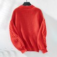 thumbnail image 4 of Giftesty Sweaters for Women Plus Size Women's Casual Round Neck Long Sleeve Sweater Knitted Stripe Loose Blouse Tops, 4 of 9