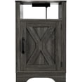 thumbnail image 3 of Electrical Outlets End Table - Dark Gray. Rustic Wooden Side With Materials. Ample Storage And Convenient Charging Gray Nightstand Charging. Engineered Wood Table. Spacious, 3 of 3