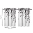 thumbnail image 4 of Vintage Grey Plant Leaves Tier Kitchen Curtains for Bathroom Living Rod Pocket Window Drapes 28"x36" 2 Panels Window Treatment Tiers, 4 of 4