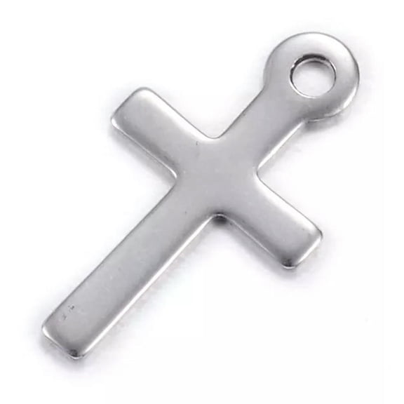 U8MO 100pcs 304 Stainelss Steel Cross Charms Smooth Small Dangle Pendants Craft 17mm
