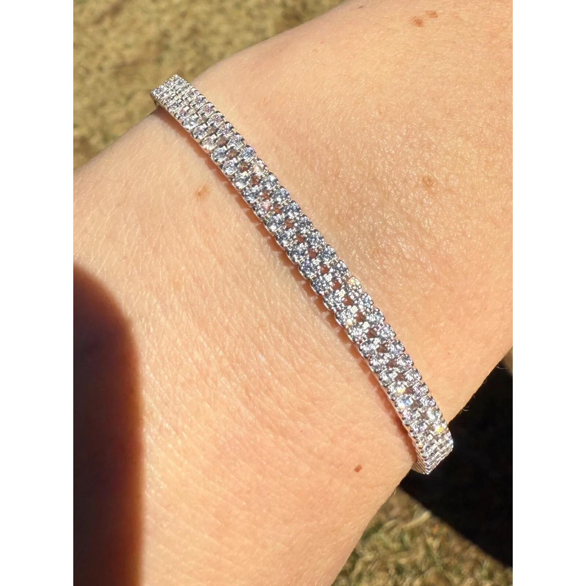 7.5 Ct Round Cut Simulated Diamond Women Tennis Bracelet 14K White Gold Plated
