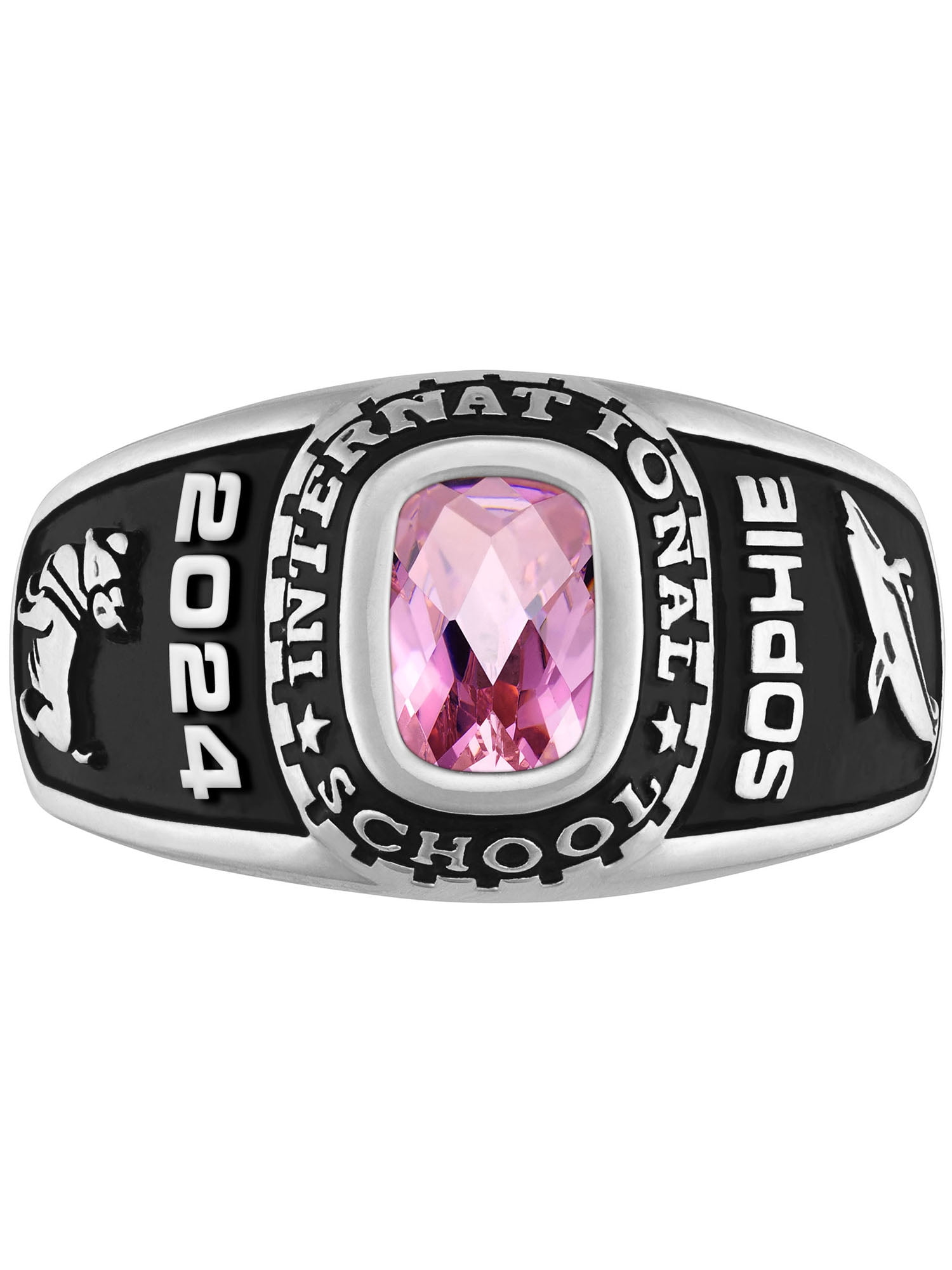 Order Now for 2025 Graduation, Freestyle Women's Celebrium Classic Checkerboard Birthstone Class Ring, Personalized, High School or College