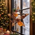 thumbnail image 5 of MMJ Christmas Decor Rattan Wreath with Dried Orange Pinecones Berries, Five-Pointed Star Hanging for Door Wall Christmas Decor 9.84x9.84in, 5 of 7