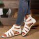 thumbnail image 1 of MKLEKYY Sandalias de Playa para Mujer, Moda de Verano para Mujer, Sandalias de Cuero Con Punta Abierta y Cremallera Trasera, Zapatos Cómodos, 1 of 4
