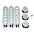 thumbnail image 1 of KAISH-cubiertas para pastilla de plástico cromado ST Strat, espaciado entre polos de 52mm, perillas de guitarra y punta de interruptor de 5 vías para Stratocaster/Strat de EE. UU., 1 of 2