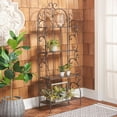 thumbnail image 2 of SAFAVIEH Tyrique Outdoor Patio 4 Tier Shelf Unit, Rustic Brown, 2 of 11