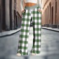 thumbnail image 2 of Rutainlusire Womens Trendy Plaid Printed Comfy Loose Pants 2025 Women's Fashionable Striped Printed Drawstring Wide Leg Loose Casual Pocket Pants, 2 of 5