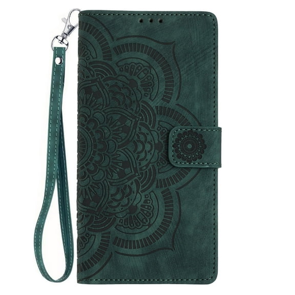 for Samsung S25 Ultra Wallet Case,PU Leather Embossed Sunflowers Flip Wallet Card Slots Shockproof Wrist Strap Lanyard Case