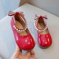 thumbnail image 5 of DGMIOCS Toddler Flower Girl Dress Shoes - Little Girl Ballet Flats Pearl Strap for Wedding Party RD1 5-6 Years, 5 of 5