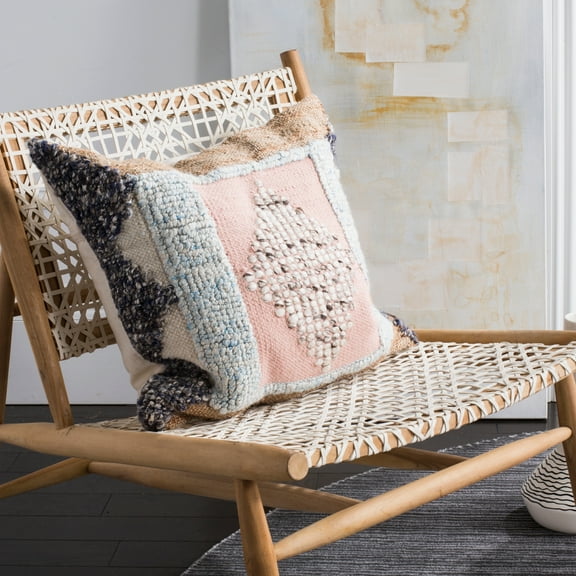 Safavieh Lancia Tribal Geometric Decorative Pillow, 20" x 20", Beige