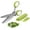 Green, variant on 5 Blade Stainless Steel Herb Scissors Blue Black, Multipurpose Kitchen Herb Cutter for Cilantro Chive Parsley Salad with Safety Cover & Cleaning Comb