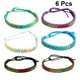 thumbnail image 2 of Juego de 6 pulseras de cuerda de cera tejidas a mano para mujeres y niñas (verde, morado, negro, blanco, café, azul), 2 of 5