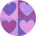 thumbnail image 1 of Ahgly Company Machine Washable Indoor Round Transitional Bright Lilac Purple Area Rugs, 3' Round, 1 of 7