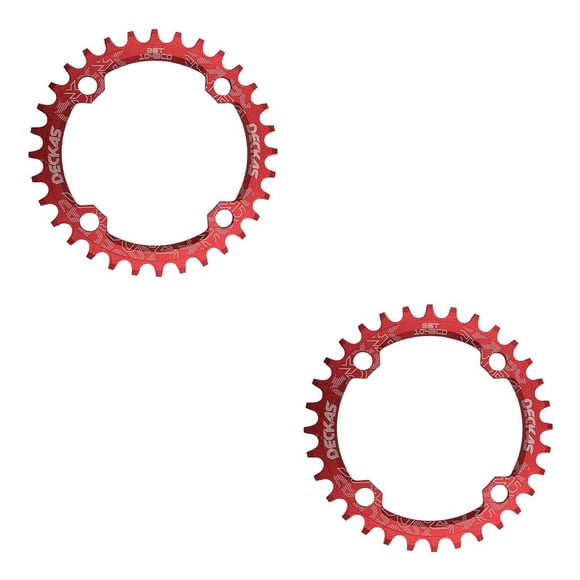 Disco de bielas Eigraketly para bicicleta de montaña Aleación de aluminio Rojo 36T 2piezas