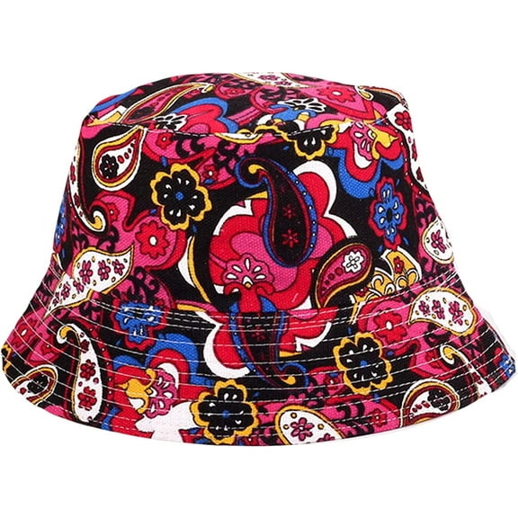 CoCopeaunts Bucket Hat for Women Four Seasons Wild Wear Floral Pattern Foldable Bucket Cap Men Fisherman Hat Outdoor Sun Prevent