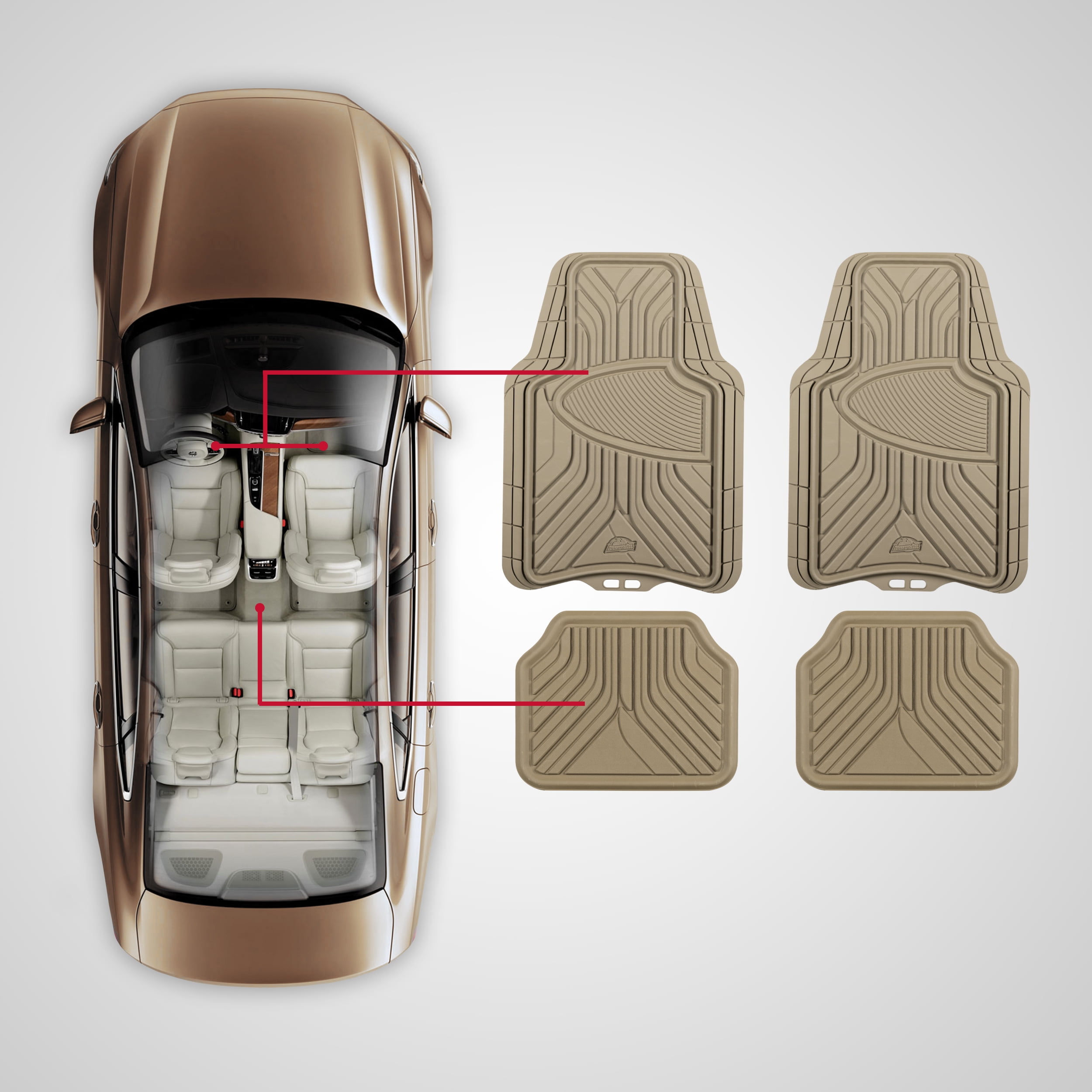 Armor All 4-Piece Tan All-Season Trim-to-Fit Floor Mats