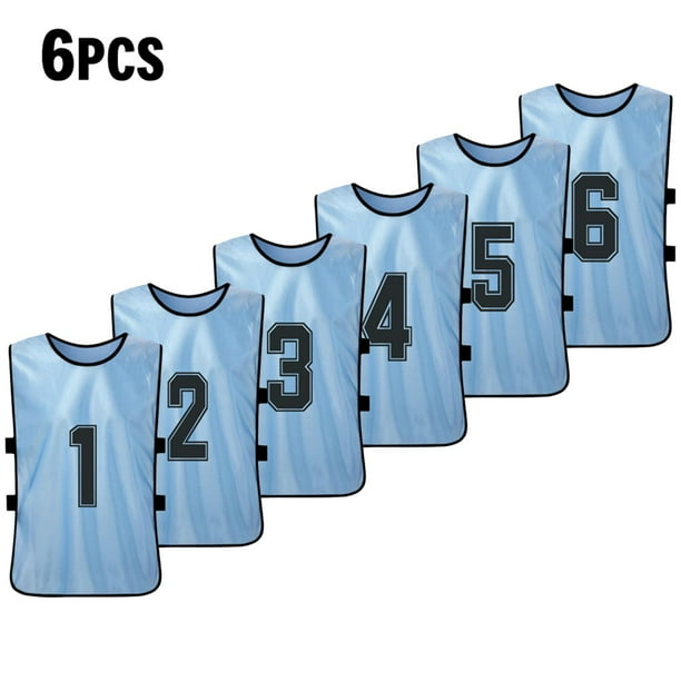Chaleco 6PCS Kid's Football Pinnies Jerseys de fútbol de secado rápido Deportes juveniles Scrimmage Tomshoo Chaleco